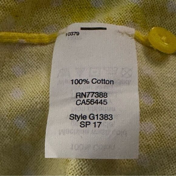 J.Crew Women’s Polka Dot Caryn Cardigan Sweater in Size Large in Yellow/White - Picture 8 of 9